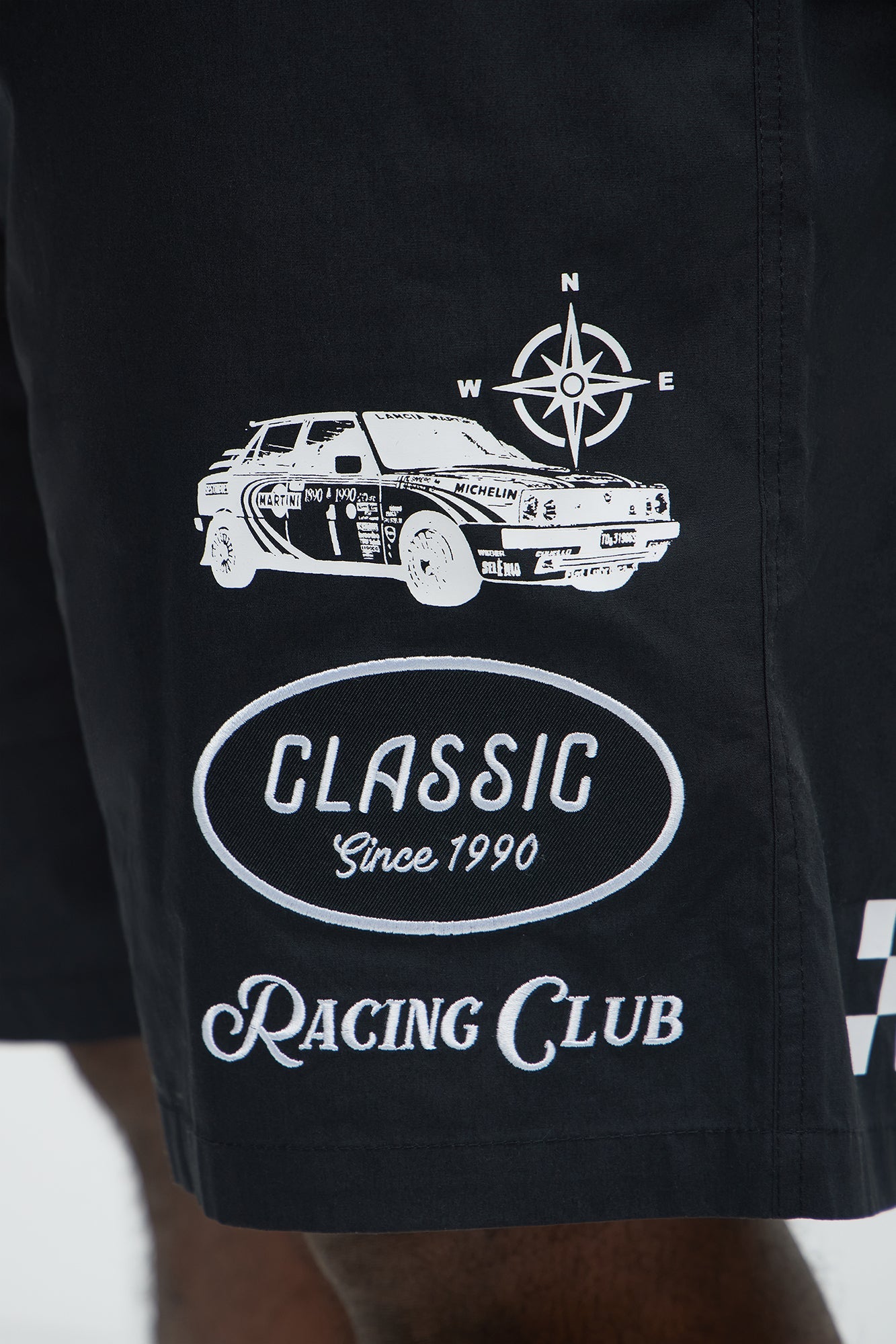 Racing Club Relaxed Drawstring Shorts - Black