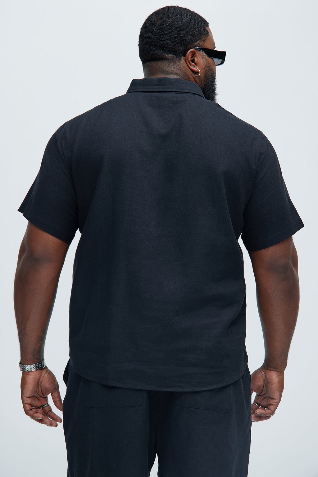 Bahamas Linen Classic Button Up Shirt - Black