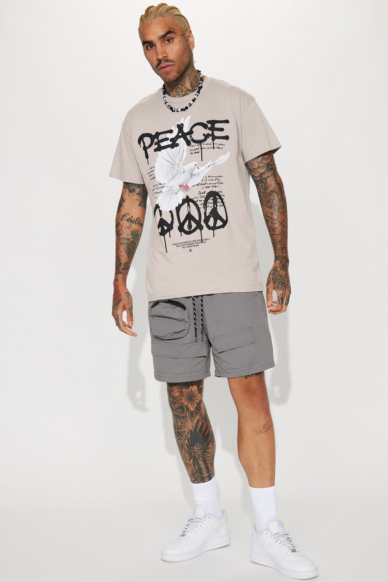 The Power Of Peace Short Sleeve Tee - Silver