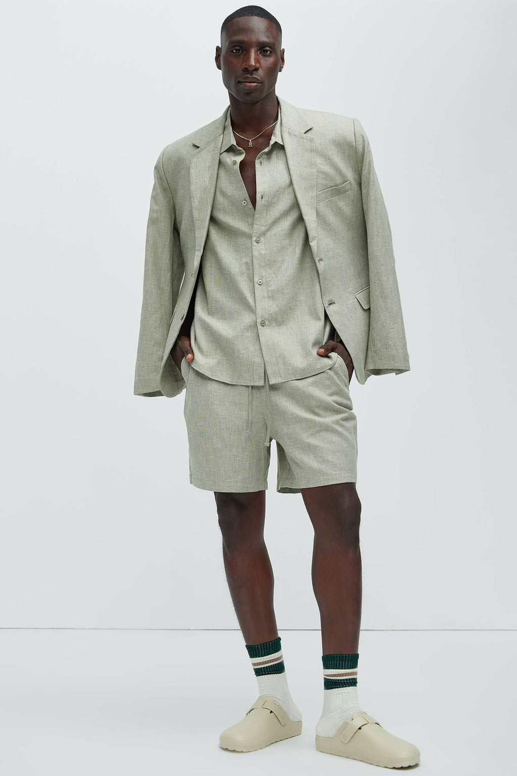 Bahamas Linen Shorts - Green
