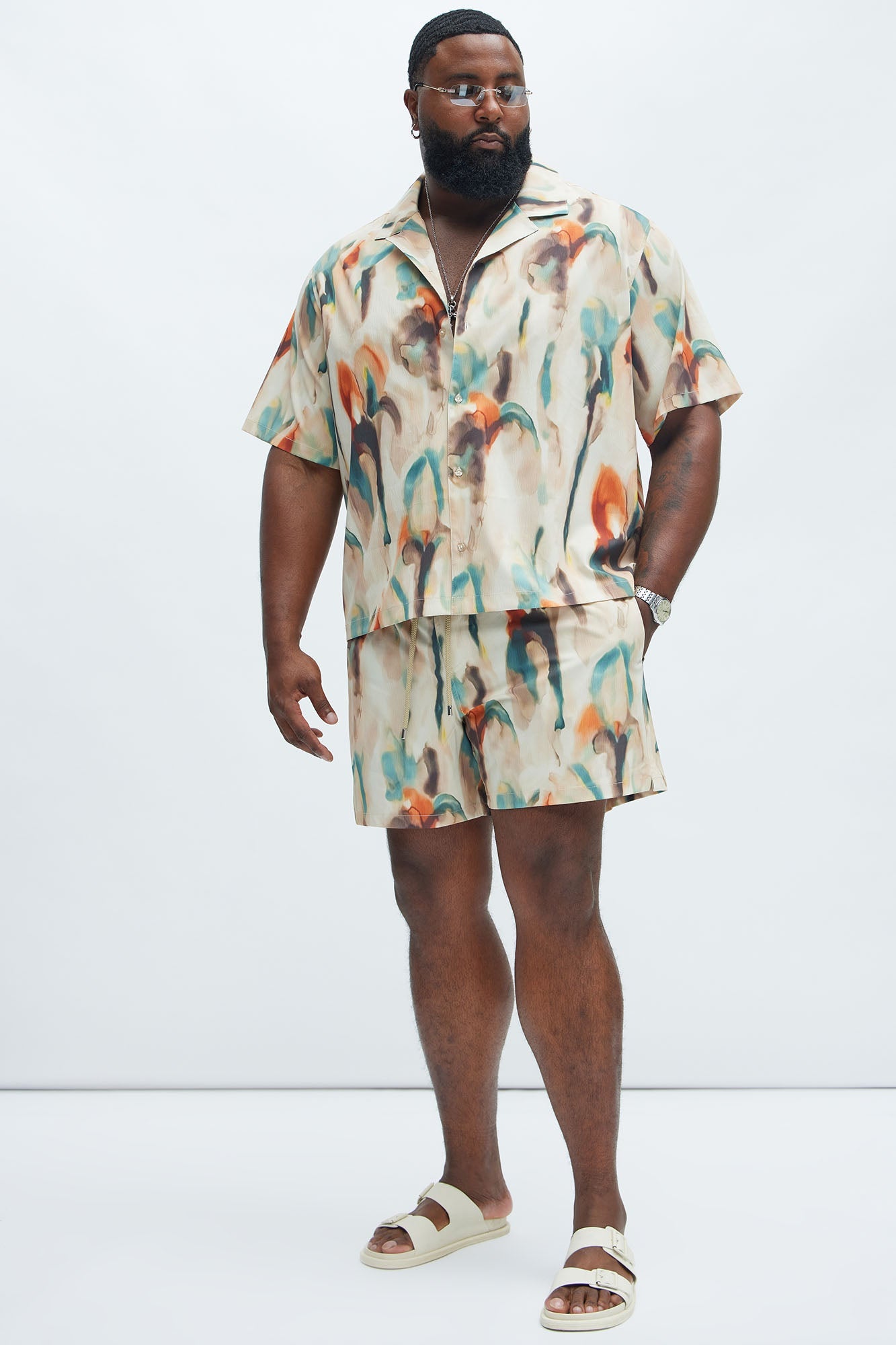 Capen Watercolor Swim Mid Trunk - Multi Color