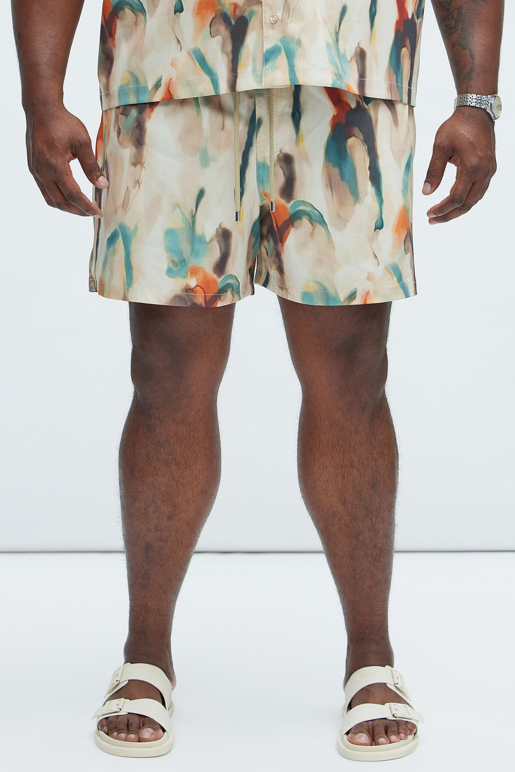 Capen Watercolor Swim Mid Trunk - Multi Color