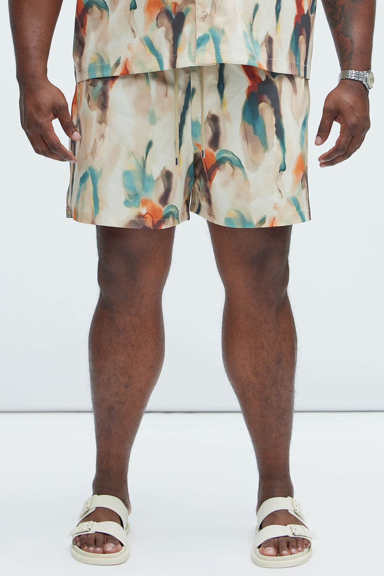 Capen Watercolor Swim Mid Trunk - Multi Color