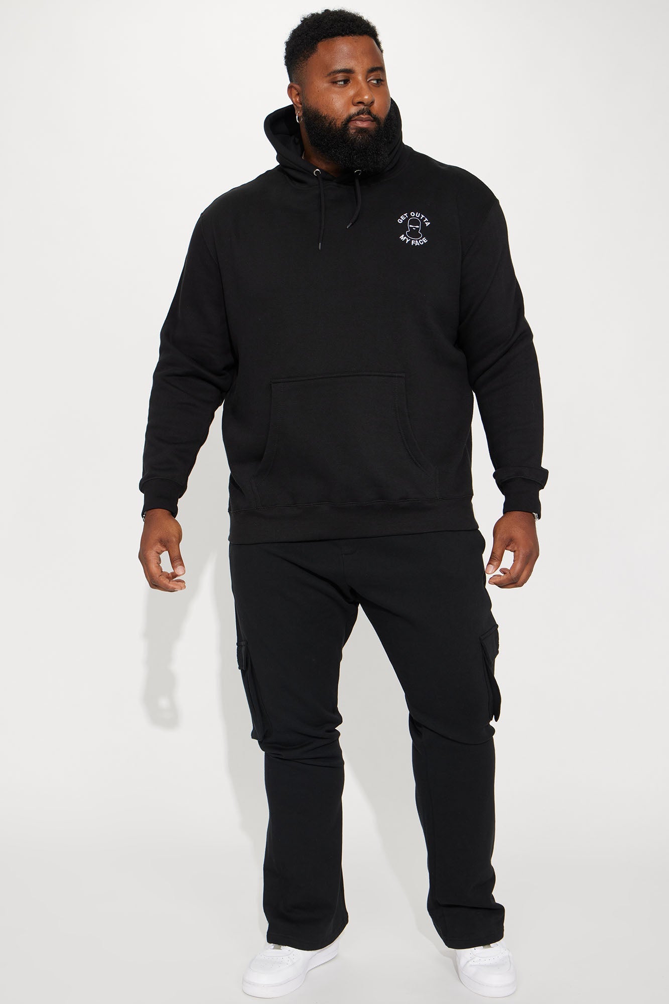Tyson Cargo Skinny Flared Sweatpant - Black