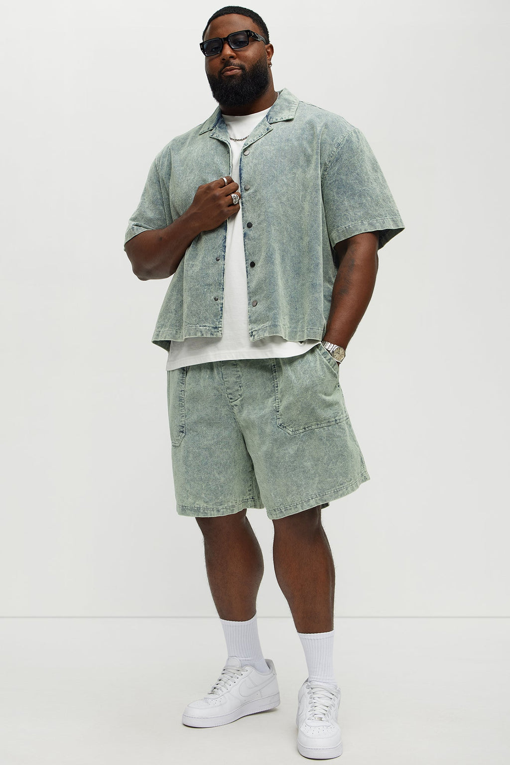 Ohio Corduroy Relaxed Shorts - Blue/combo