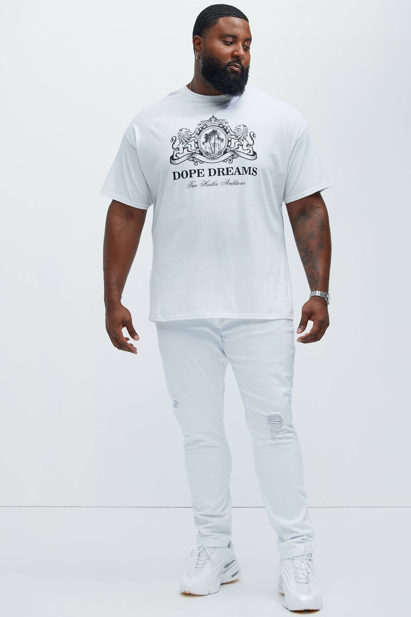 Take No L's Skinny Jean - White