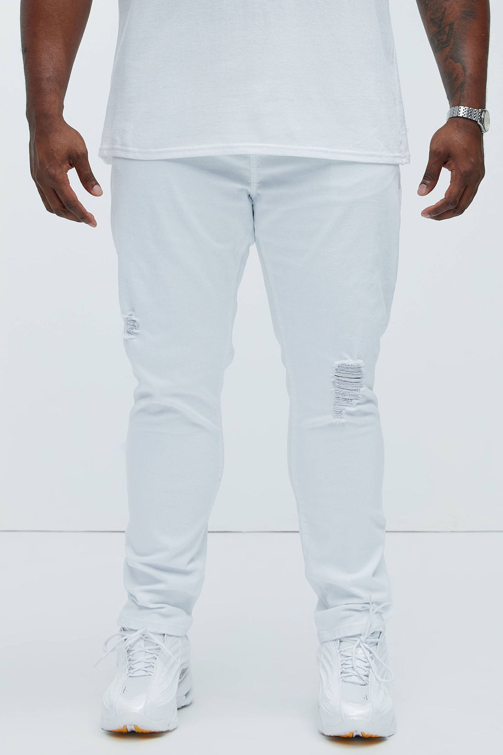 Take No L's Skinny Jean - White