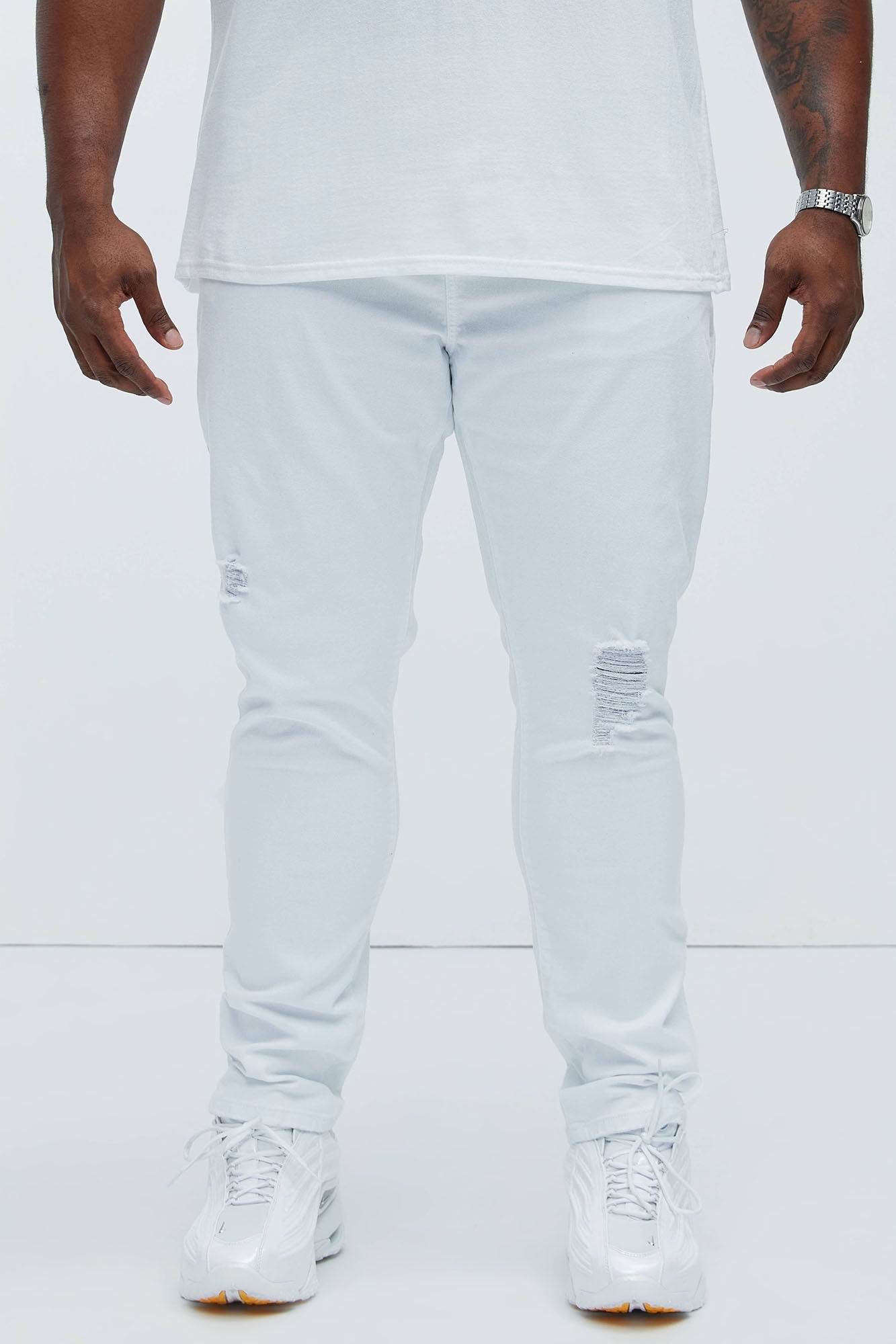 Take No L's Skinny Jean - White