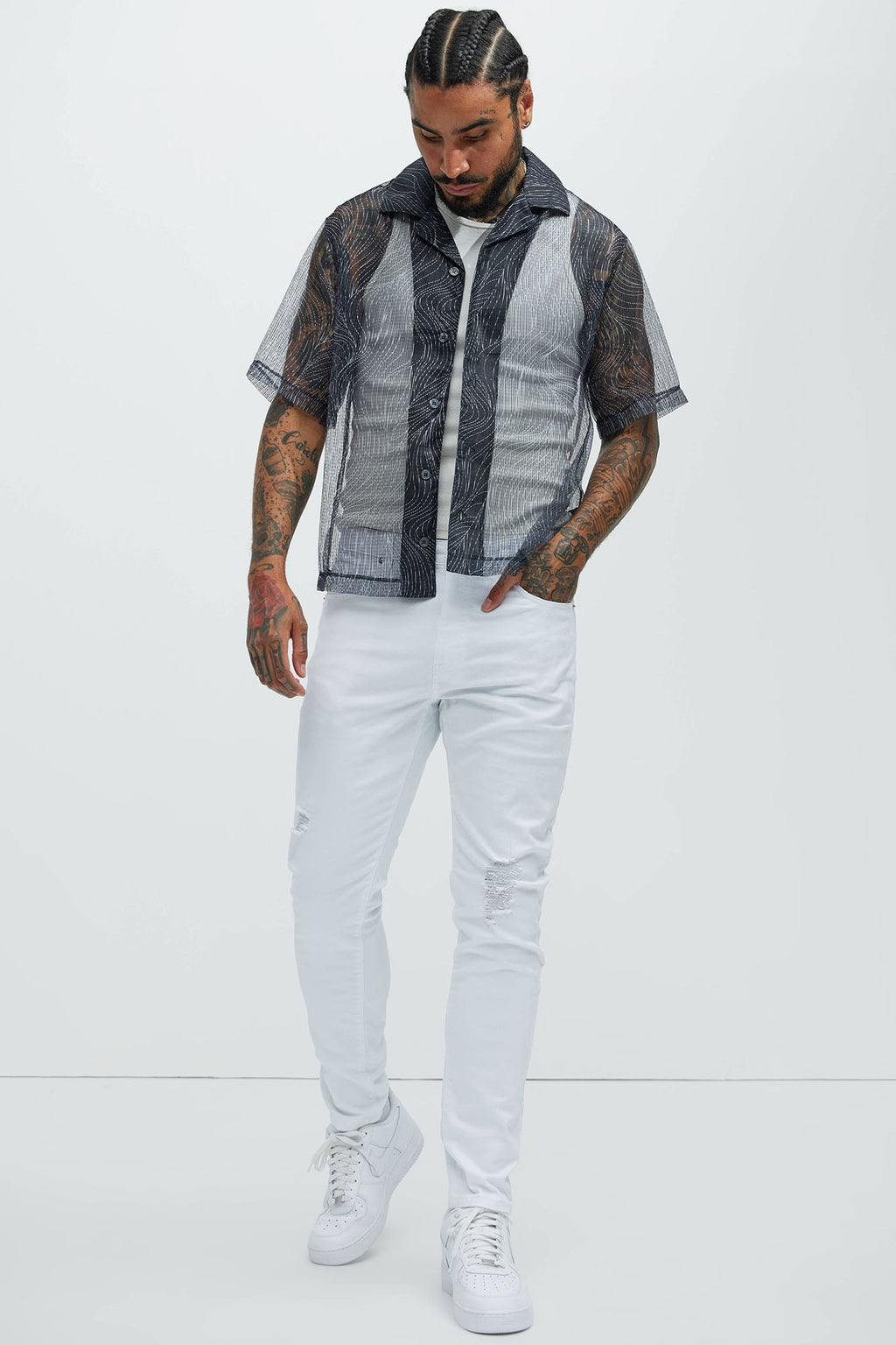 Take No L's Skinny Jean - White