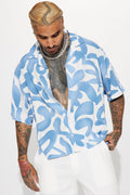 Bold Metric Cuban Shirt - White/combo
