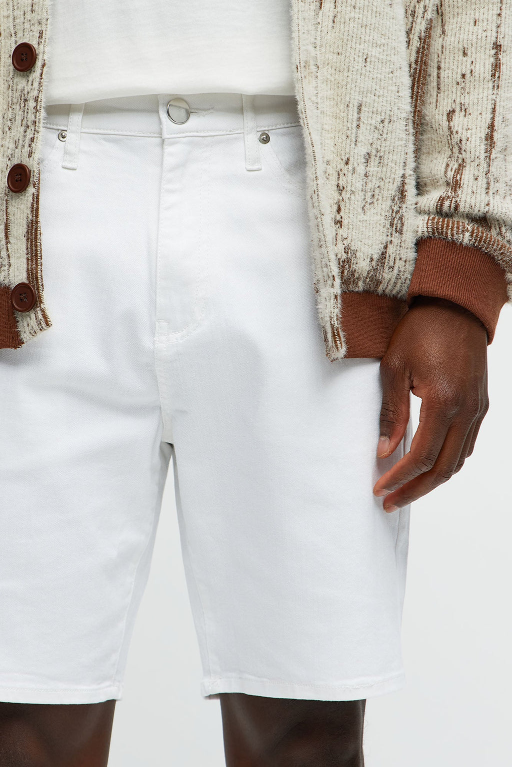 Cornell Slim Denim Shorts - White