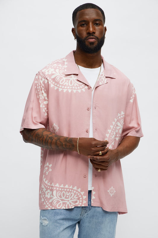 Paisley Rayon Shirt - Pink