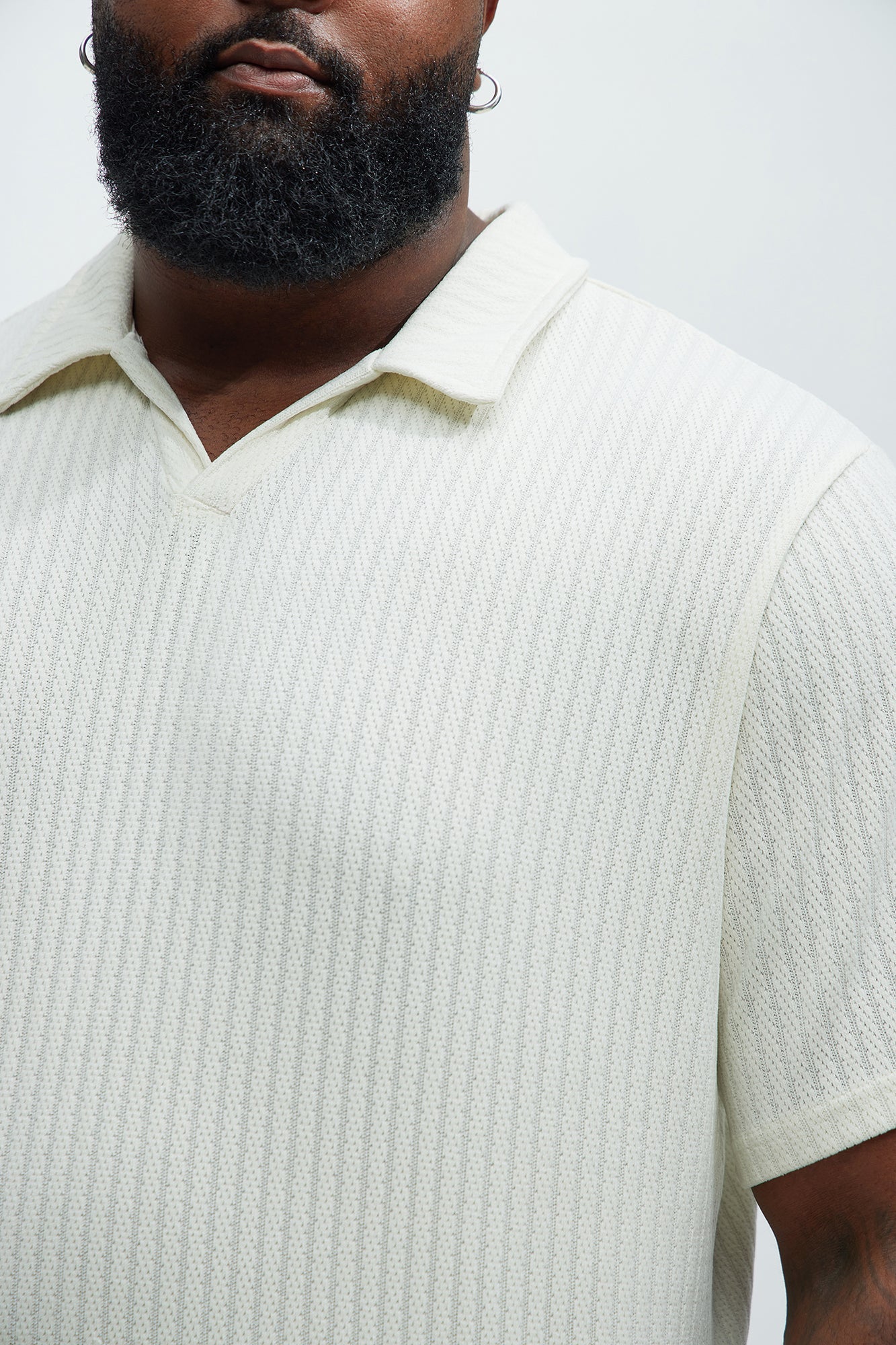 Easton Textured Polo Shirt - Off White