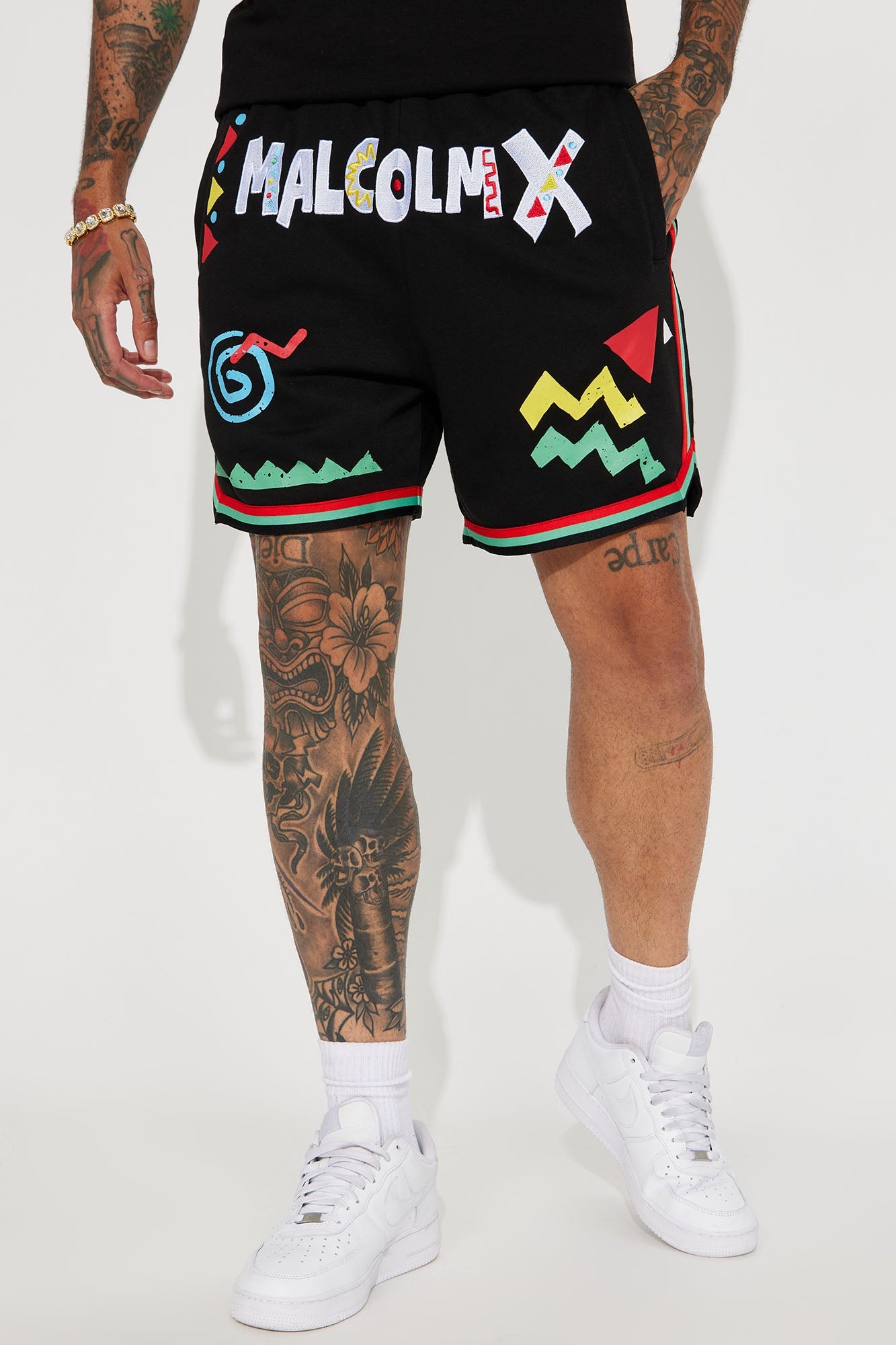 Malcom X Art Shorts - Black
