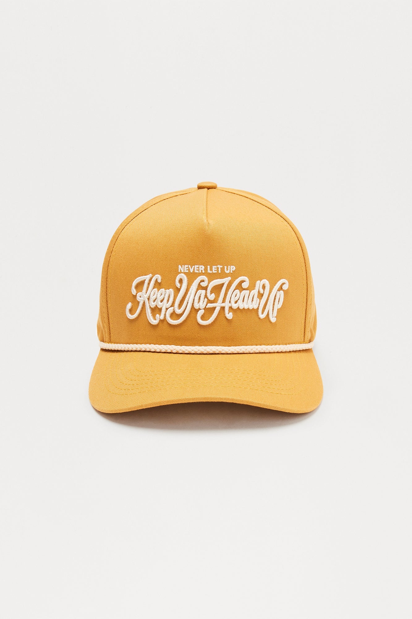 Never Let Up Structured Snapback Hat - Mustard