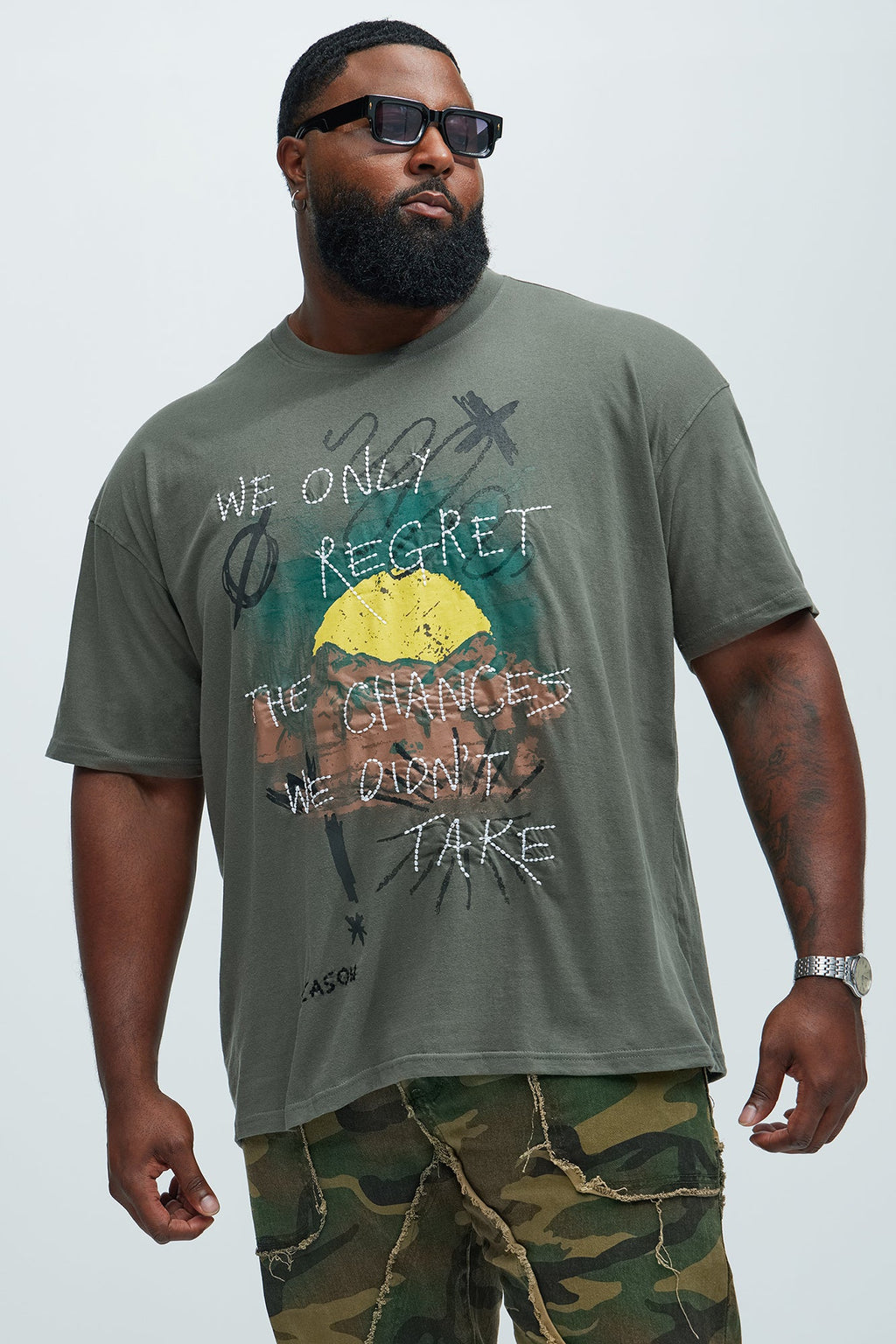No Regrets Short Sleeve Tee - Olive