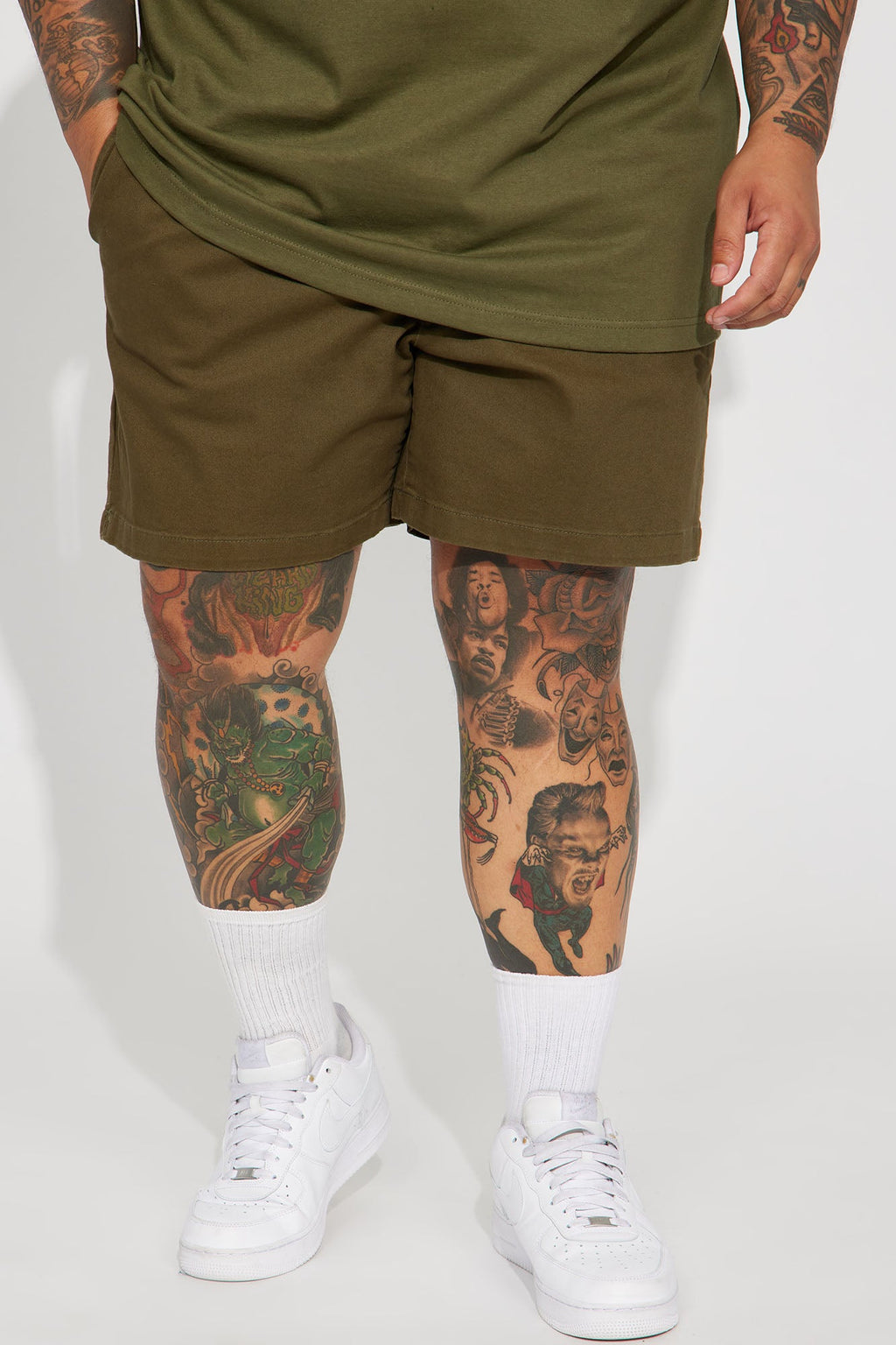 Twill Volley Shorts - Olive