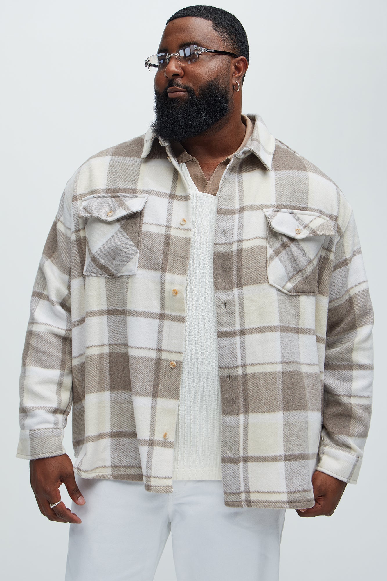 Wanted Plaid Shacket - Cream