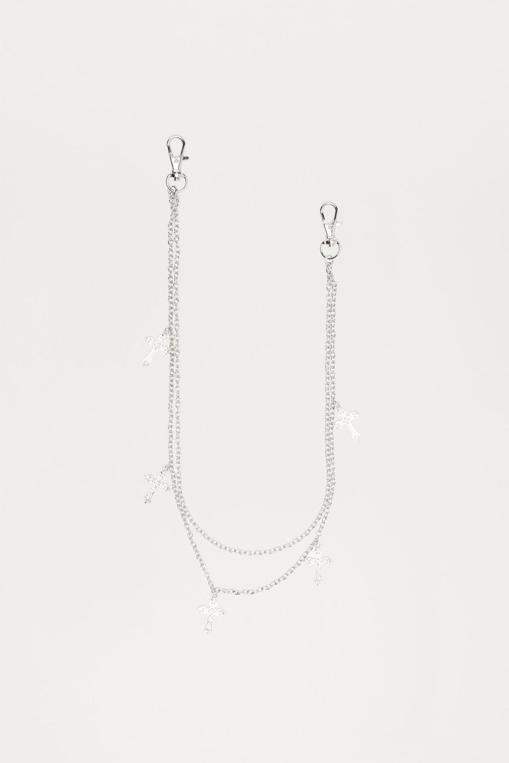 Multi Cross Layered Pant Chain - Silver