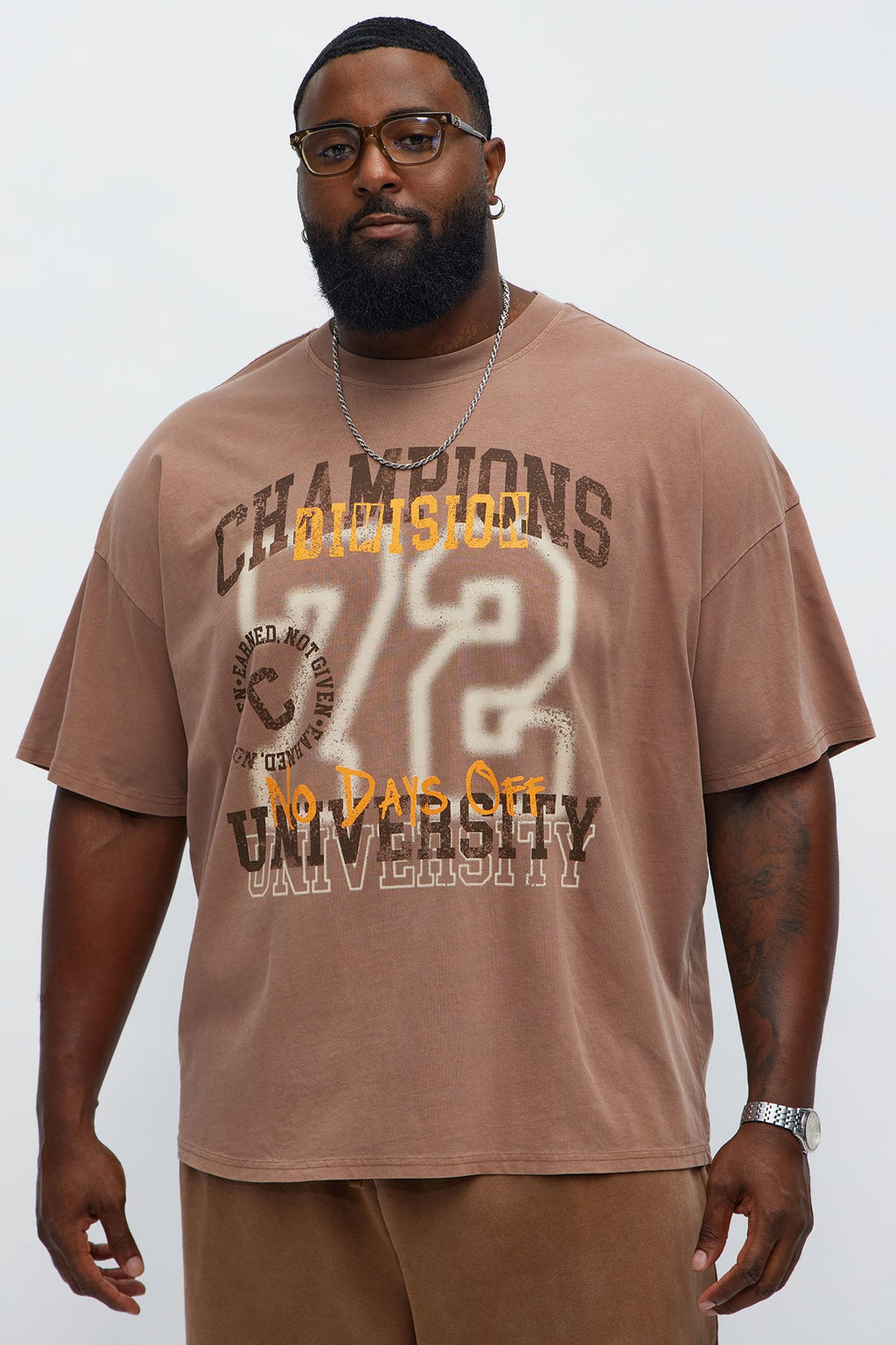 Champions Divisions 72 Oversized Short Sleeve Tee - Brown
