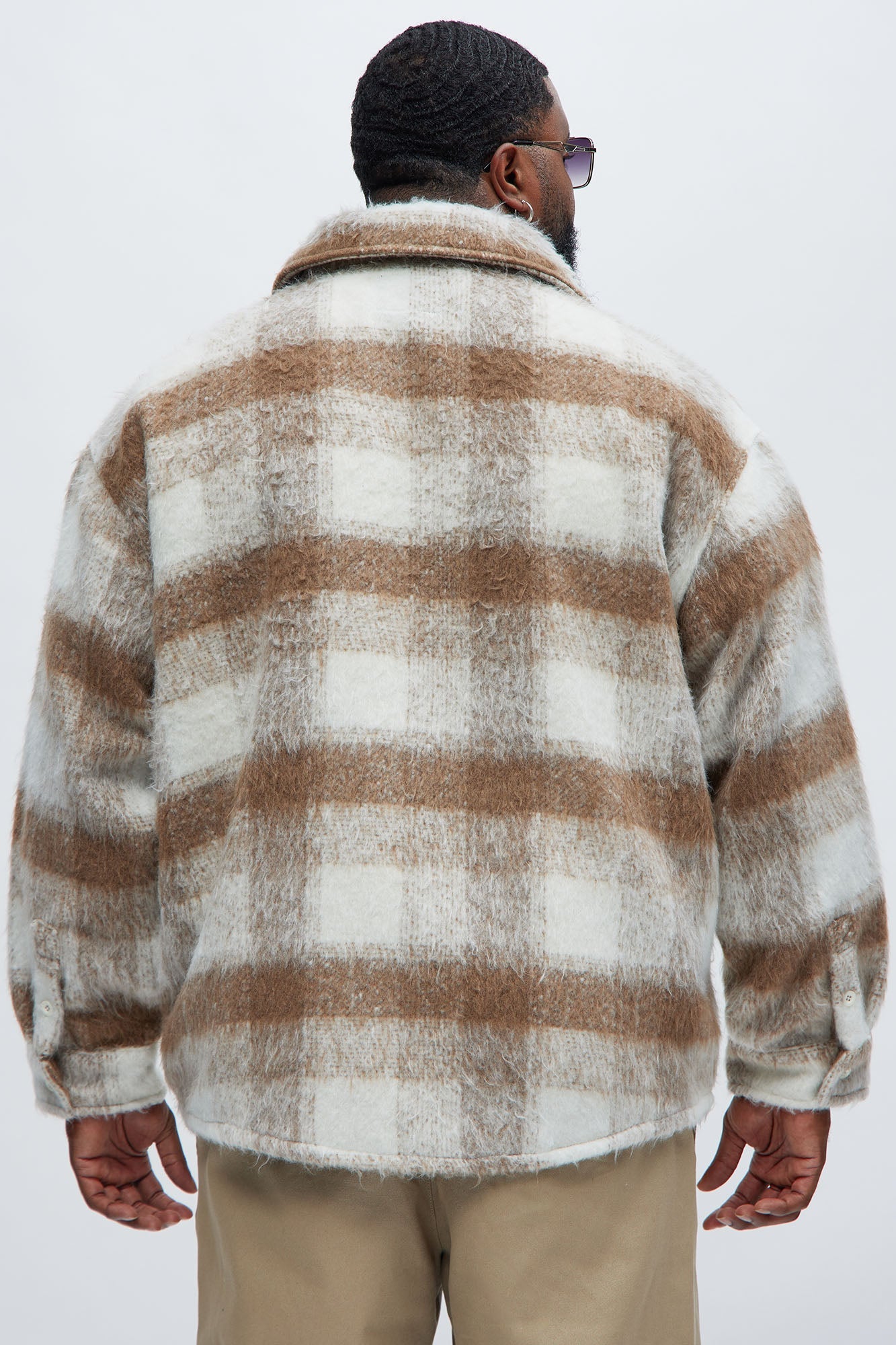 Move Up Plaid Shacket - Tan
