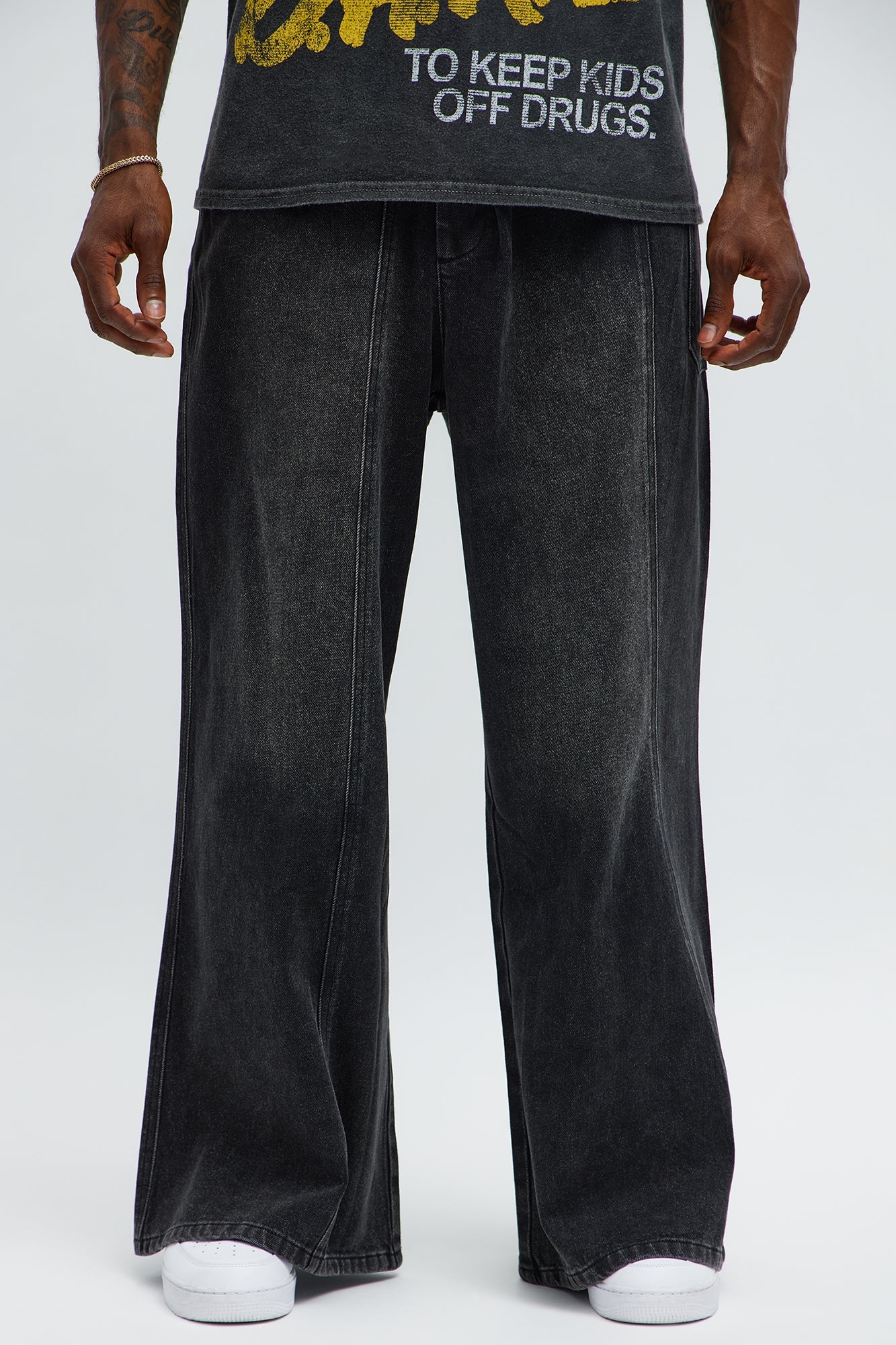 Baggy Crossover Come Again Jean - Black Wash