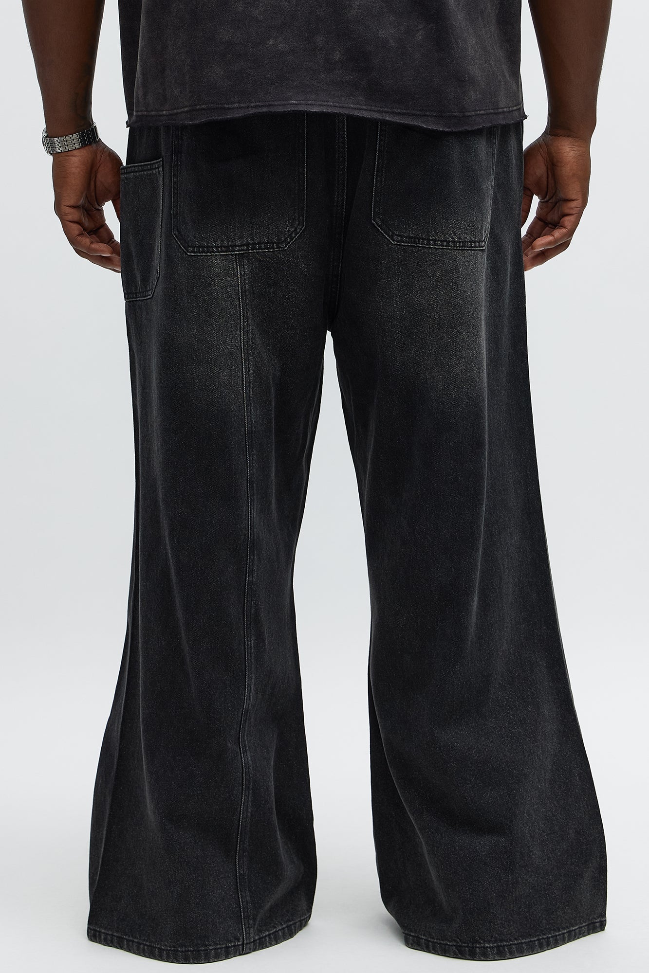 Baggy Crossover Come Again Jean - Black Wash