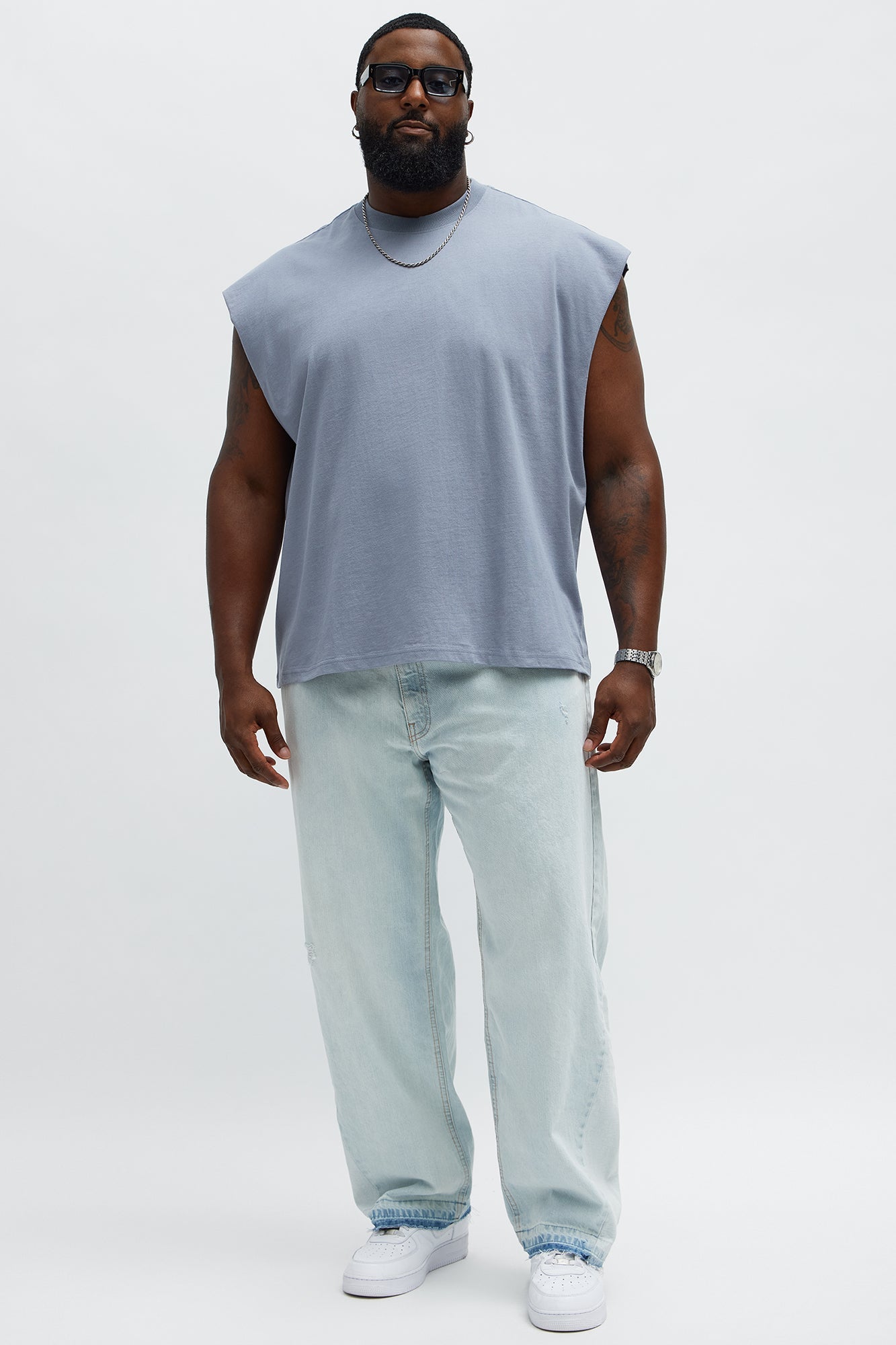 Relaxed Heavyweight Muscle Tee - Grey