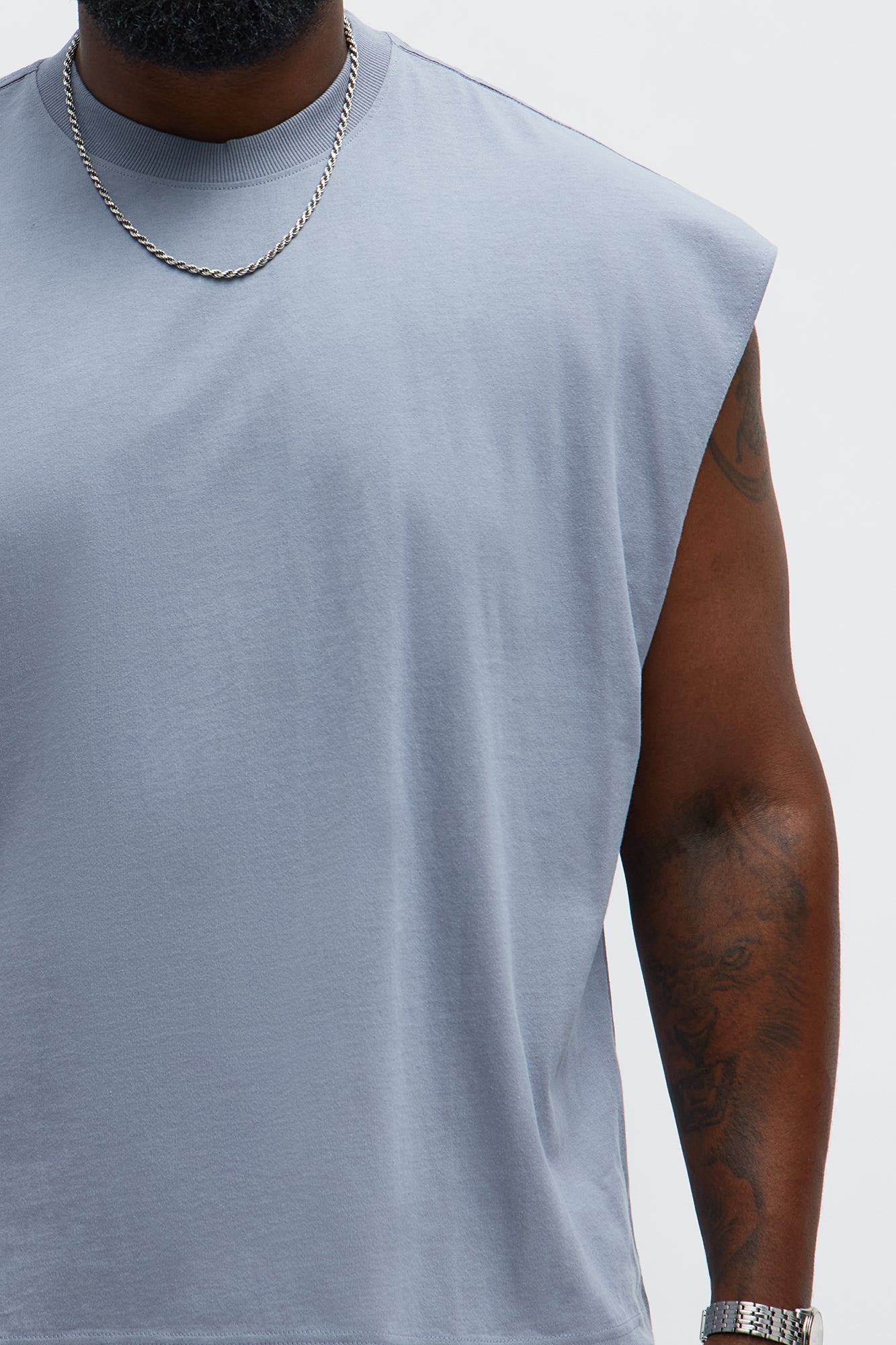 Relaxed Heavyweight Muscle Tee - Grey