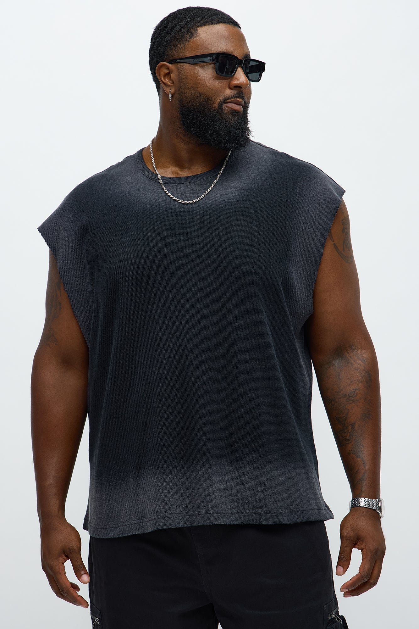 Relaxed Washed Muscle Tank - Gold/Black