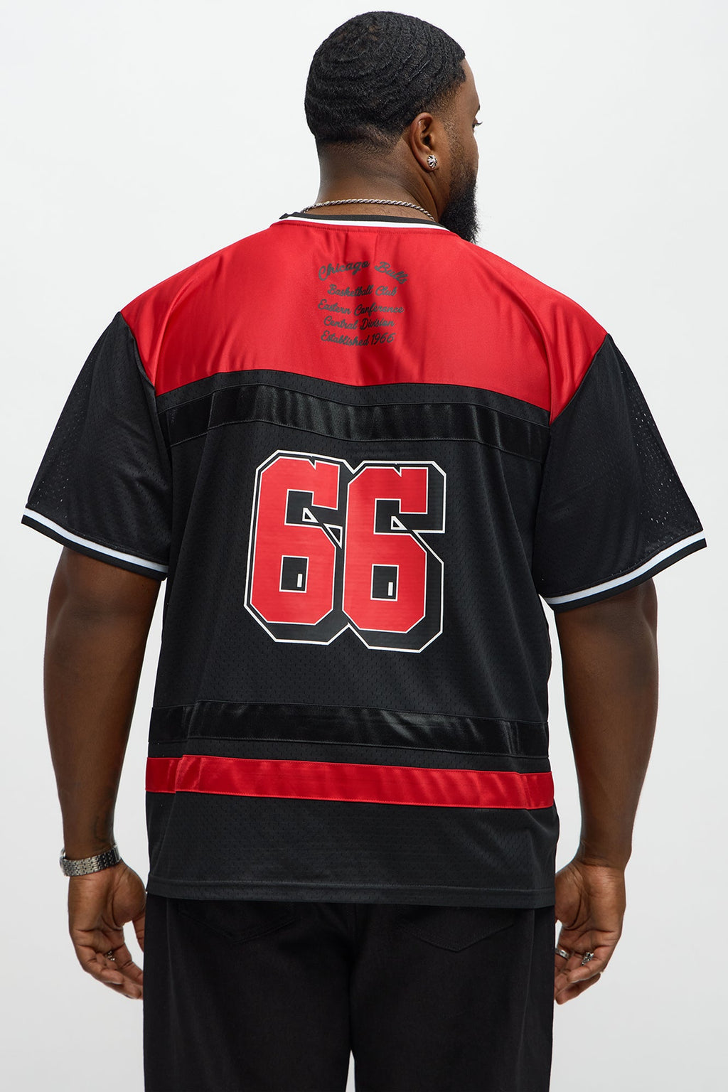 Bulls Regular Fit Basketball Tee - Black