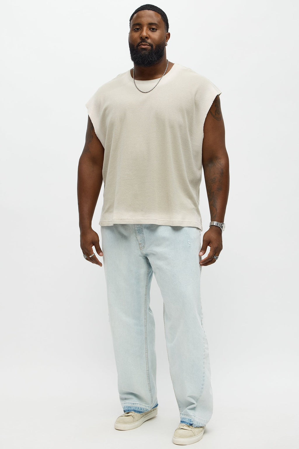 Relaxed Washed Muscle Tank - Grey