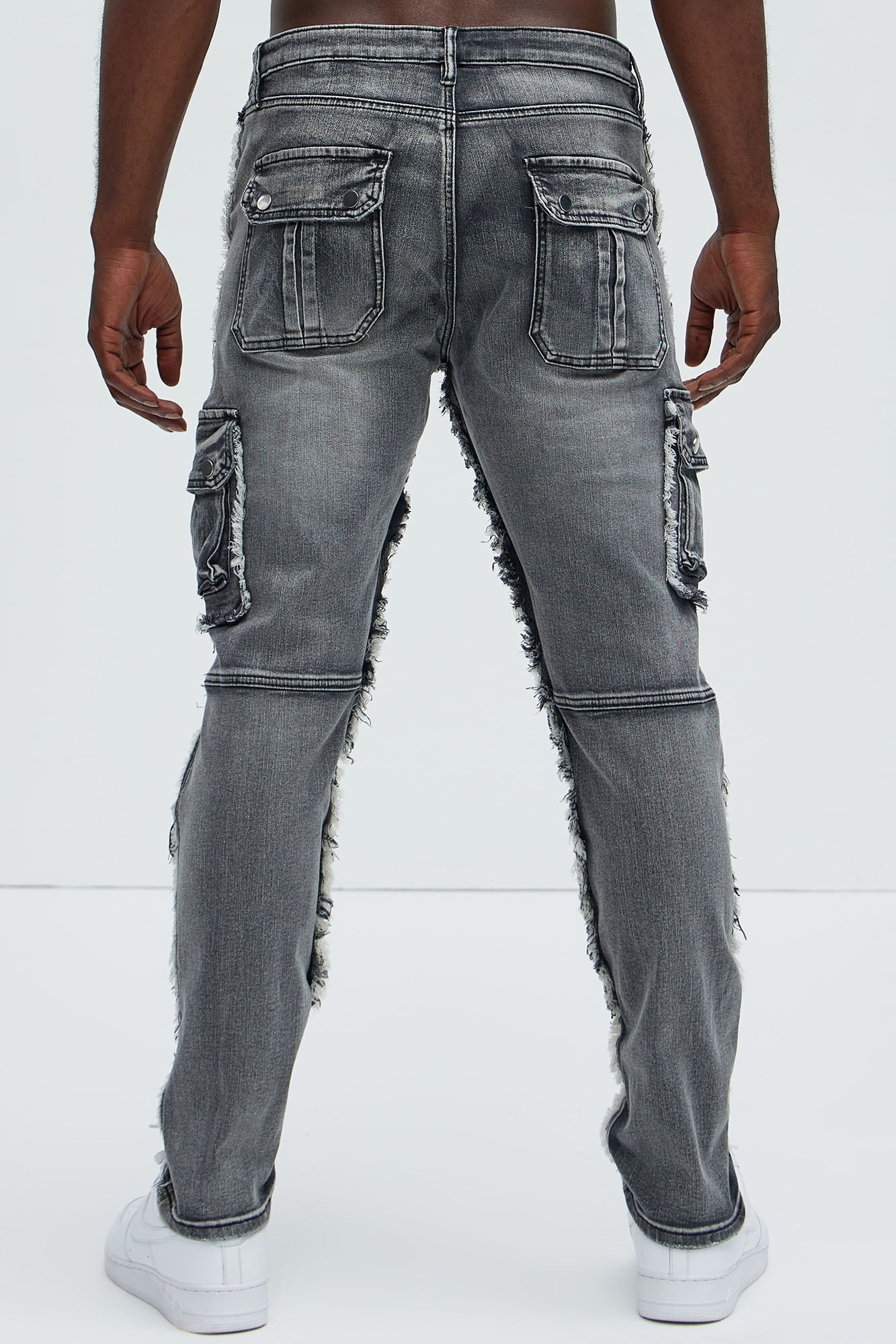 Risky Business Slim Cargo Jeans - Black Wash