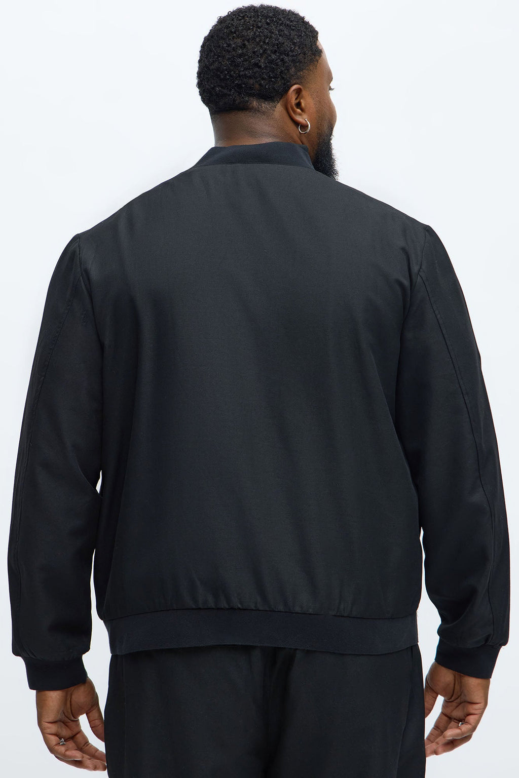 Slim Modern Two-Way Zipper Everyday Bomber - Black
