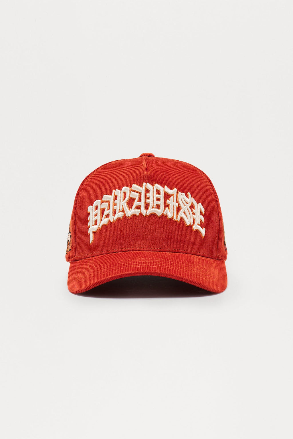 Paradise Structured Corduroy Snapback Hat - Rust
