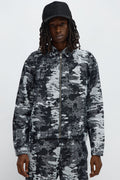 Cropped Fading In And Out Work Jacket - Black Wash