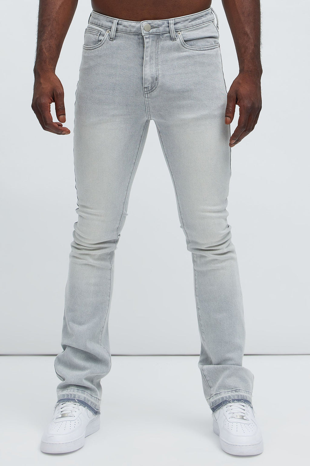 Cornell Stacked Skinny Flare Jeans - Slate Grey