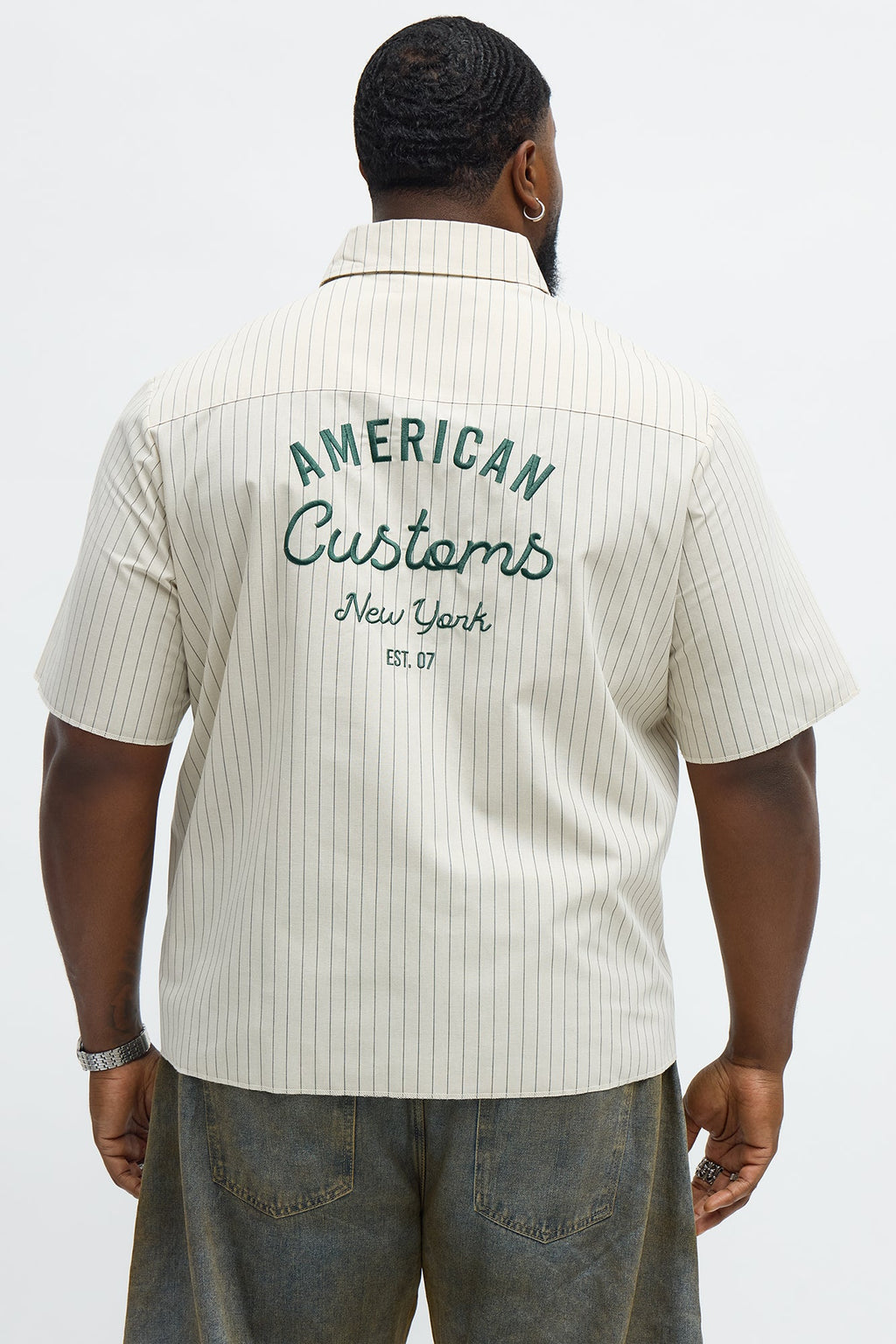 American Customs Raw Hem Mechanic Button Up Shirt - Hunter Green