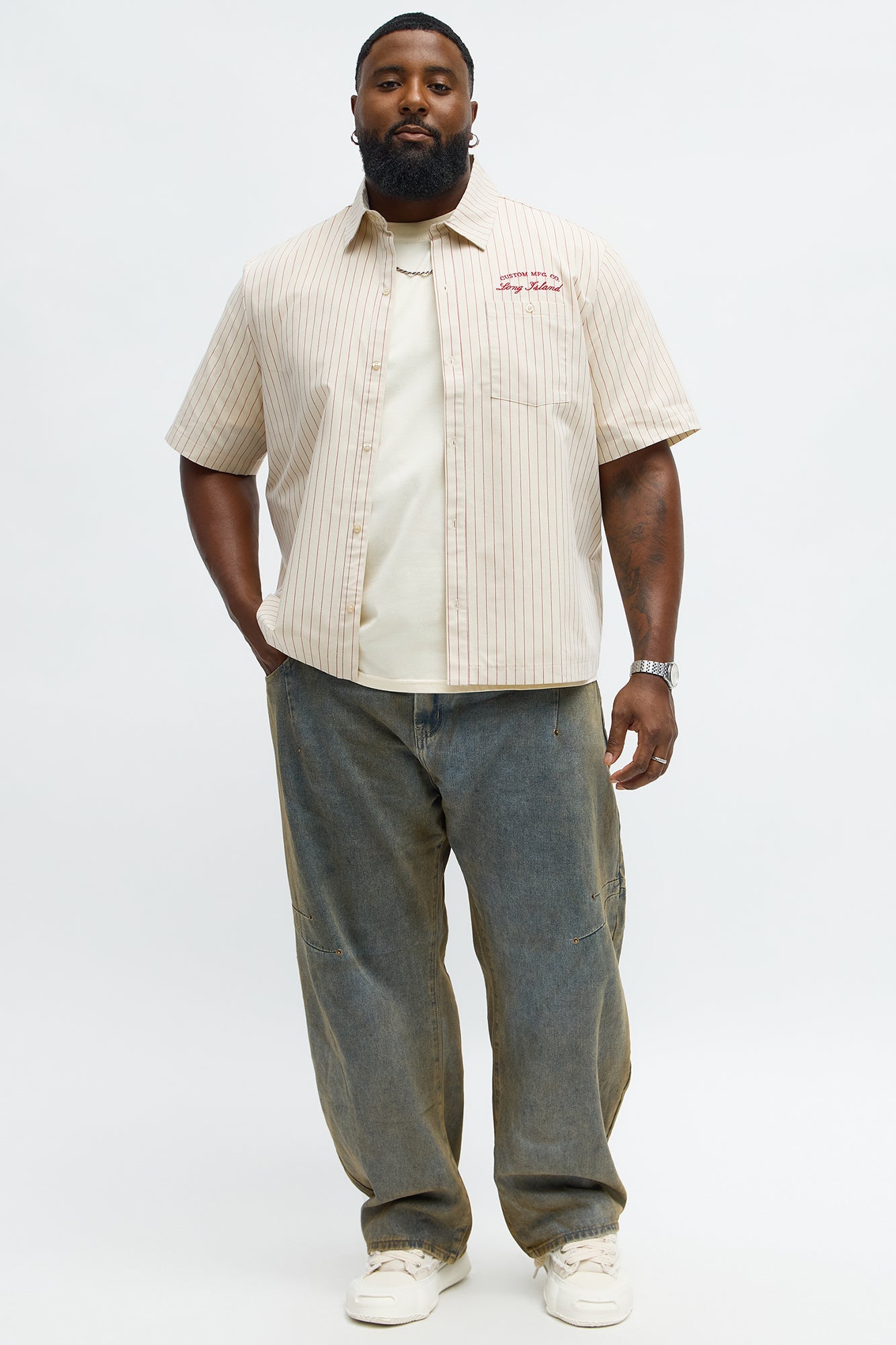 Long Island Mechanic Button Up Shirt - Natural