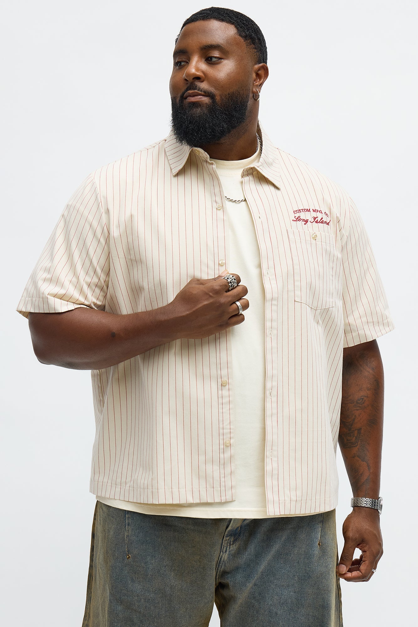 Long Island Mechanic Button Up Shirt - Natural