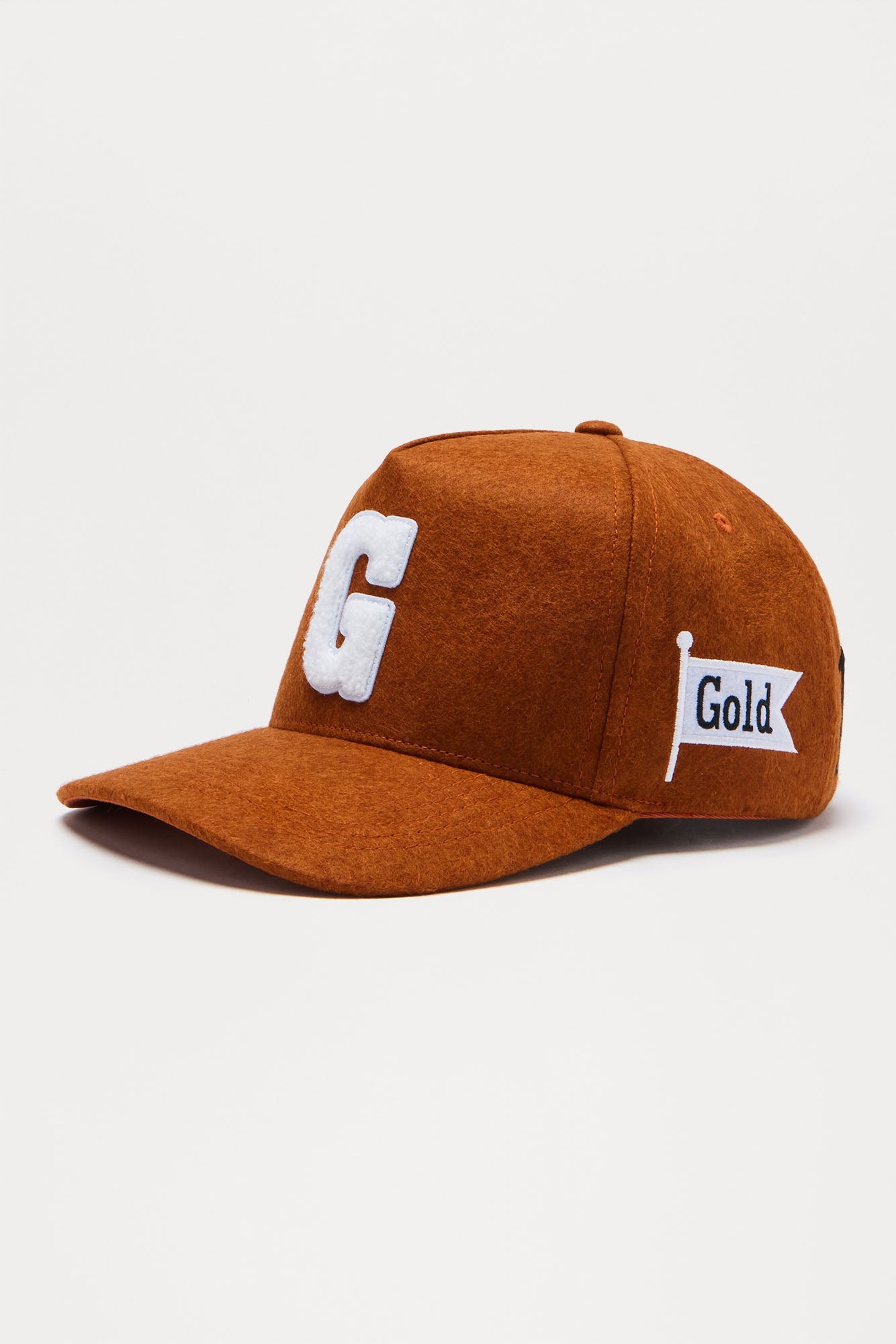 1St Gold Textured Structured Snapback Hat - Orange