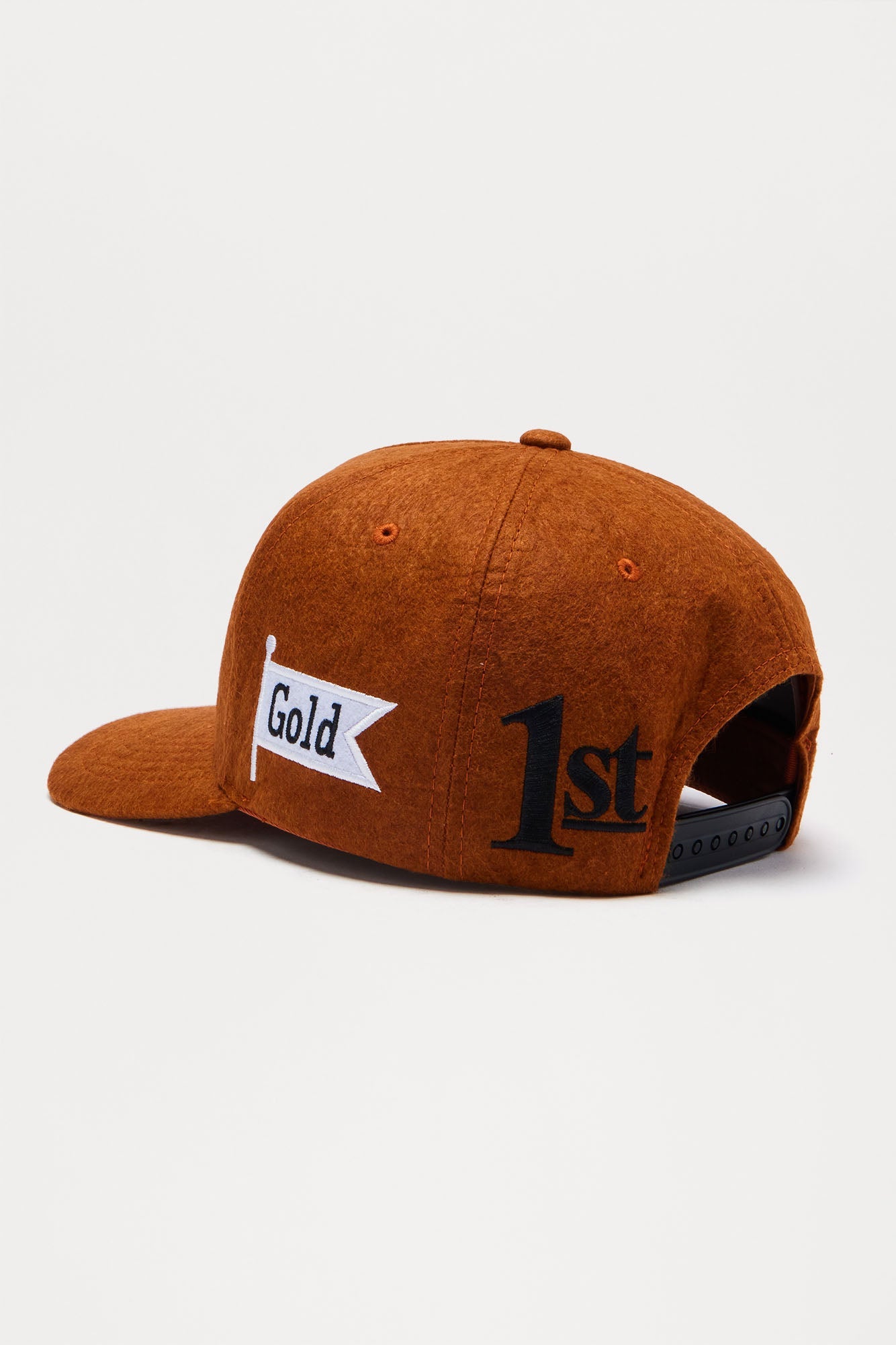 1St Gold Textured Structured Snapback Hat - Orange
