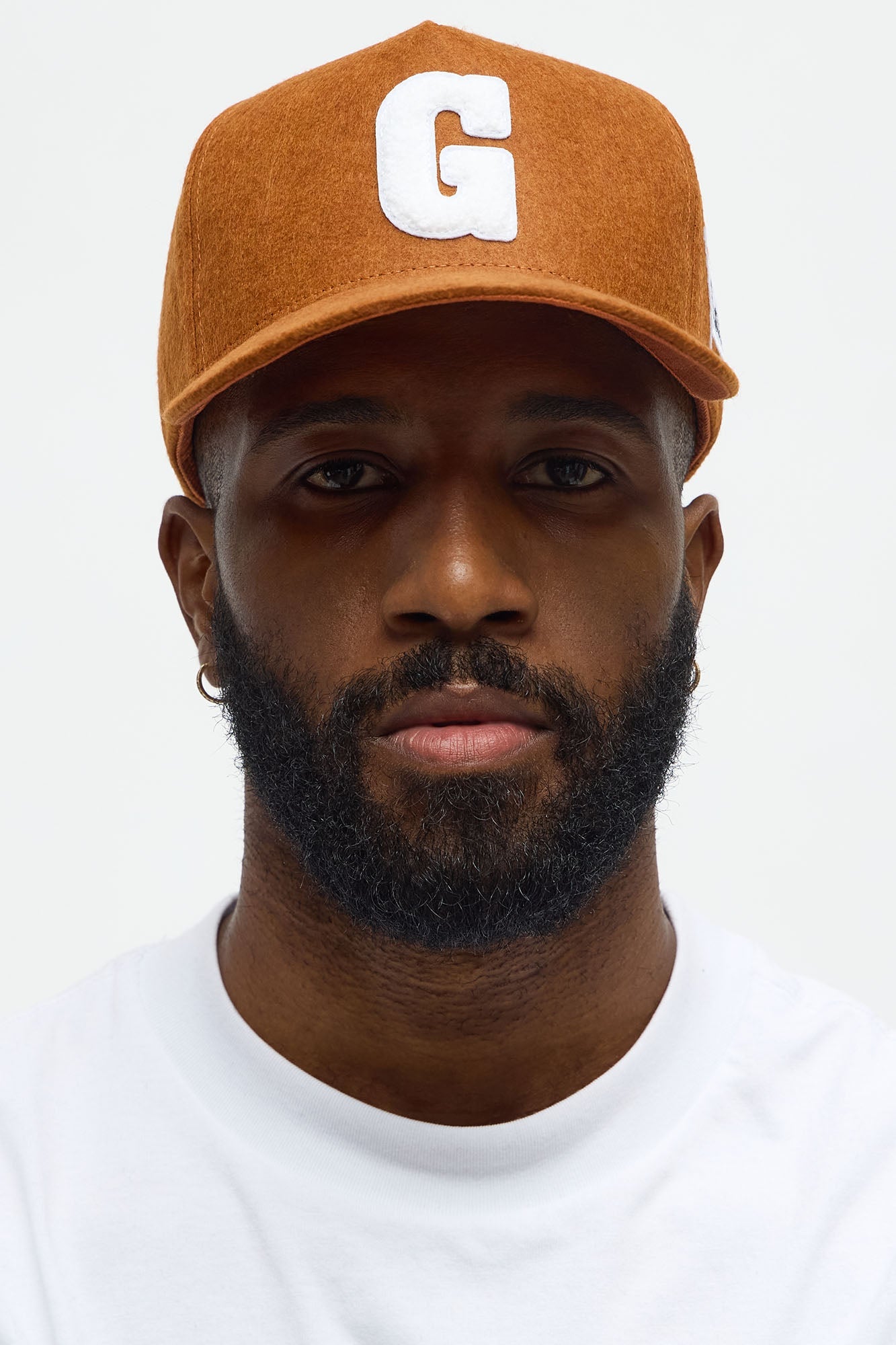 1St Gold Textured Structured Snapback Hat - Orange