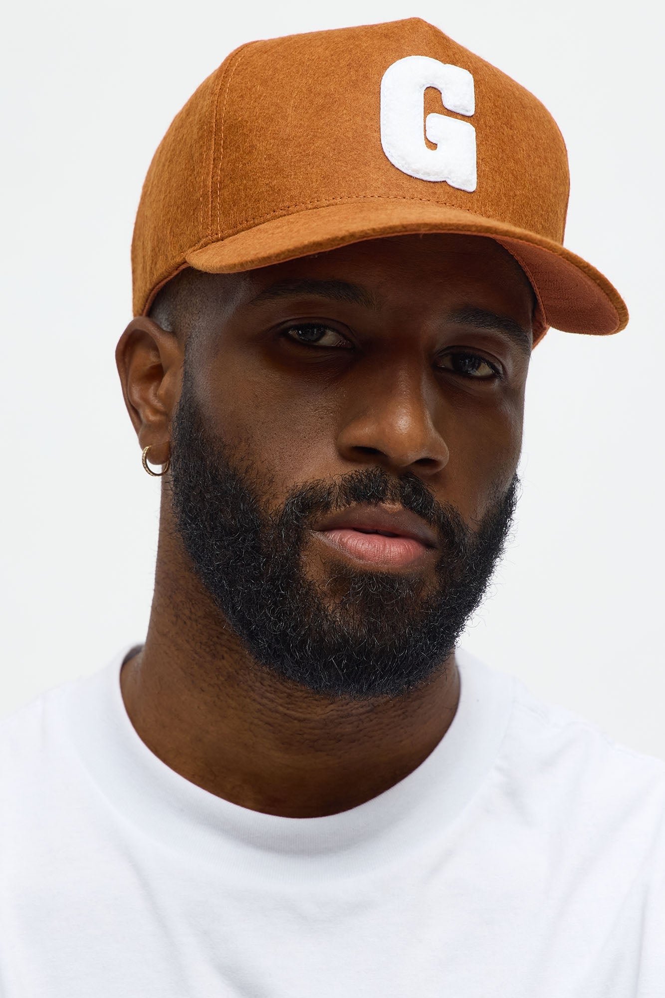 1St Gold Textured Structured Snapback Hat - Orange