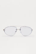 Tough Aviator Metal Frame Sunglasses - Black/Silver