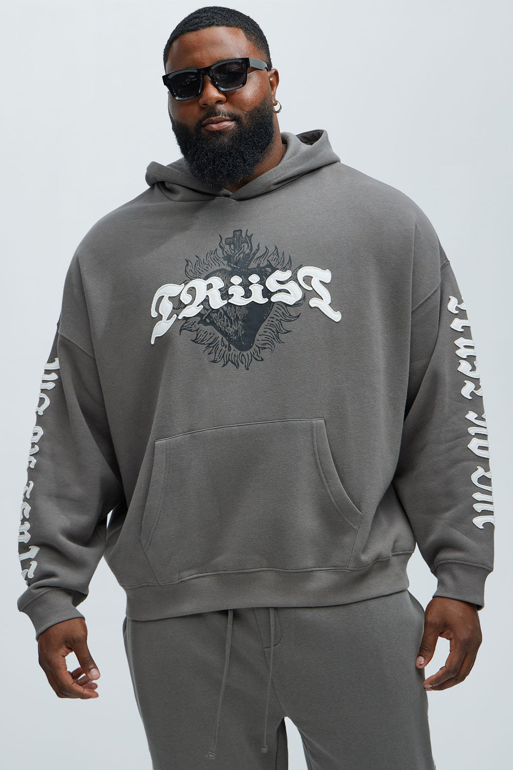 Tyson Trust Issues Oversized Hoodie - Grey