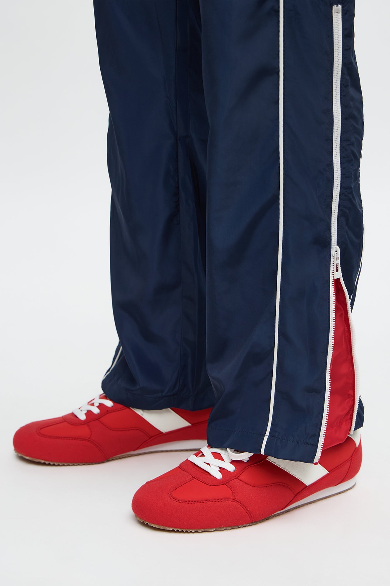 Straight Color Block Club Zipper Pant - Navy/combo