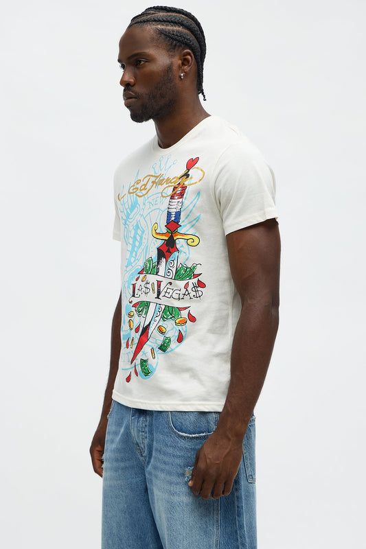Ed Hardy New Las Vegas Short Sleeve Tee - Ivory