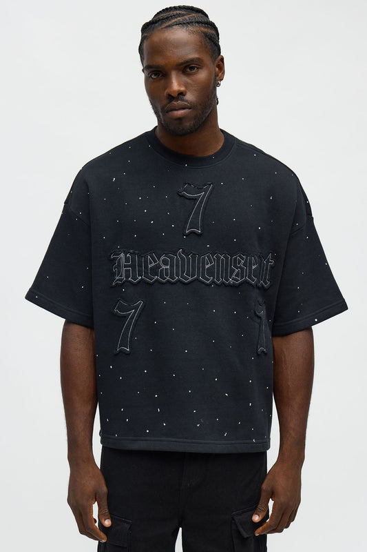 Relaxed Heavensent 777 Short Sleeve Tee - Black Wash