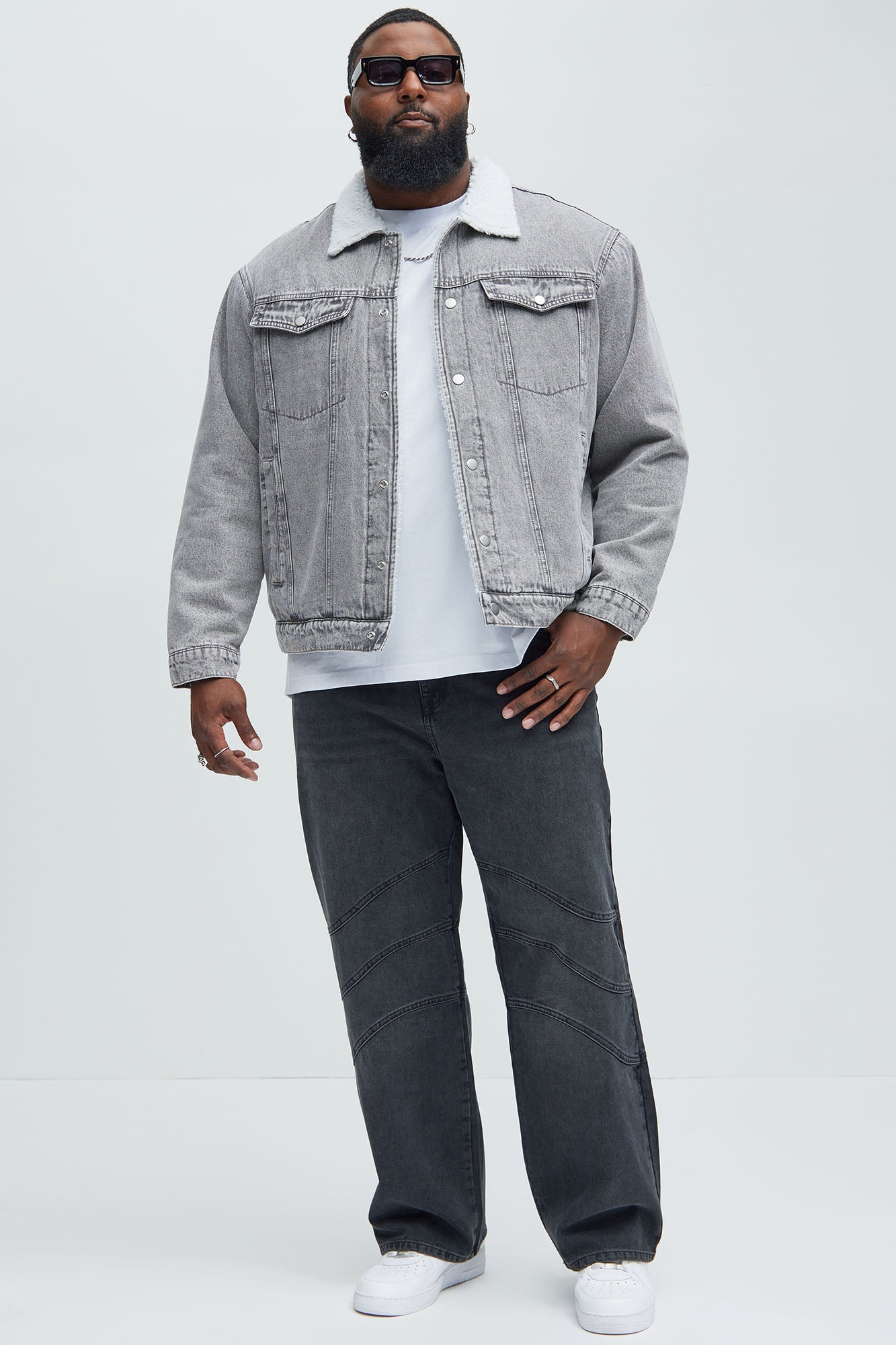 Street Dreams Sherpa Collar Jacket - Grey/combo